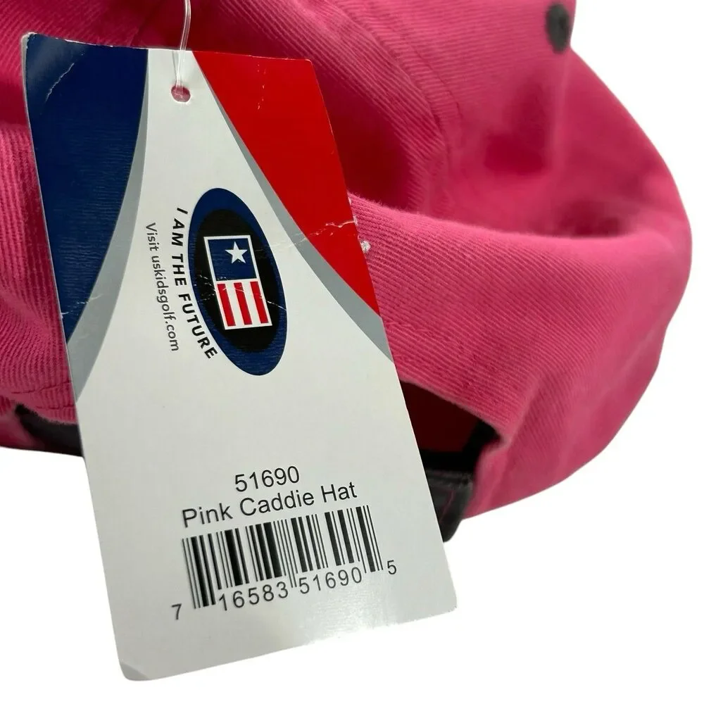 US Kids Golf Association Tournament Players CADDIE Adult Cap Hat Pink Adjustable